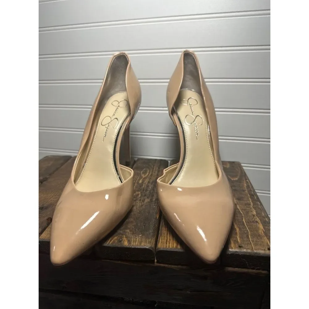 Jessica Simpson Stiletto Pump 10 Heels Minimalist Wedding Classic Nude Tan Paryn